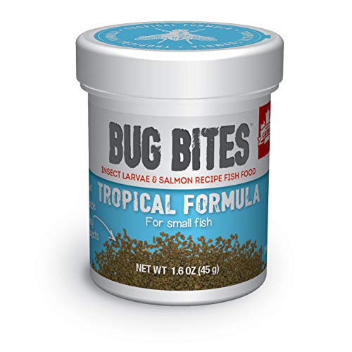 Fluval Bug Bites Tropisk fiskemad, små granulater til små til mellemstore fisk, 1,59 oz., A6577